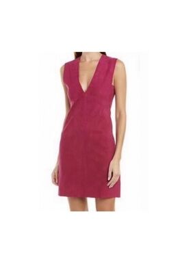 Theory Zinovin Magenta Suede Dress